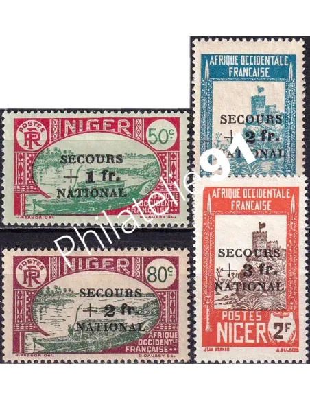 NIGER, n° 89 à 92 charnière, Timbres des colonies françaises