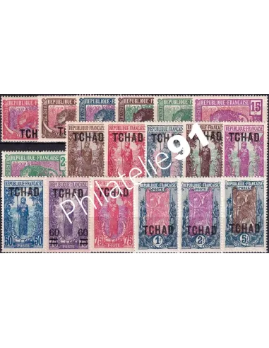 TCHAD, n° 1 à 18 charnière, timbres colonies françaises