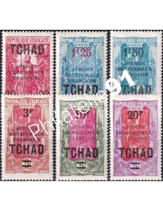 TCHAD, n° 47 à 52 charnière, timbres colonies françaises