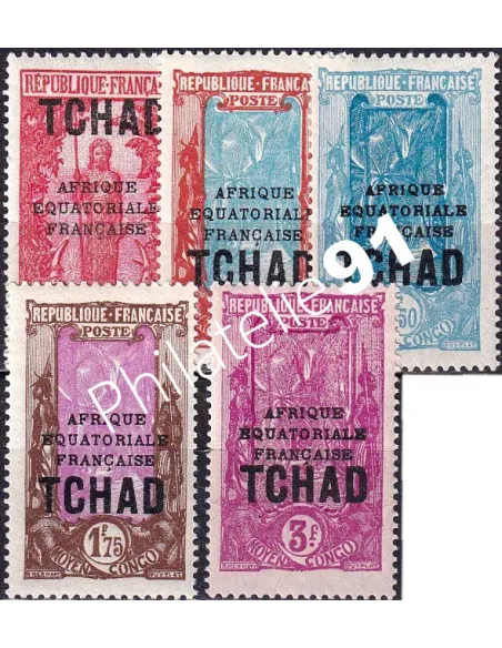 TCHAD, n° 53 à 55 charnière, timbres colonies françaises