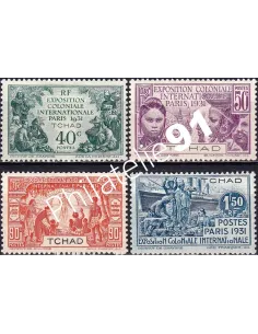 TCHAD, n° 56 à 59 charnière, timbres colonies françaises