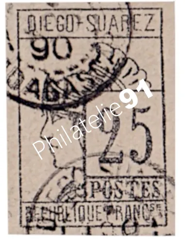 Timbre de DIEGO-SUAREZ n° 9, signé, collection timbres des colonies