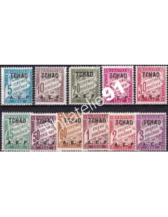 TCHAD, Taxe n° 1 à 11 charnière, timbres colonies françaises