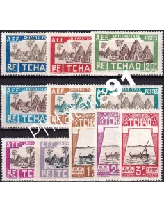 TCHAD, Taxe n° 12 à 22 charnière, timbres colonies françaises