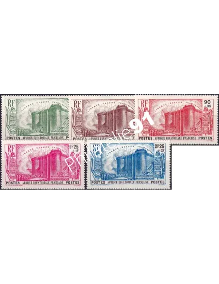 A.E.F., n° 72 à 76 charnière, timbres colonies françaises