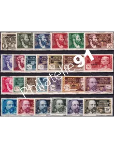 A.E.F., n° 102 à 127 charnière, timbres colonies françaises