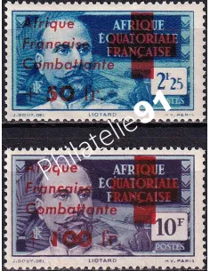 A.E.F., n° 165 à 166 charnière, timbres colonies françaises