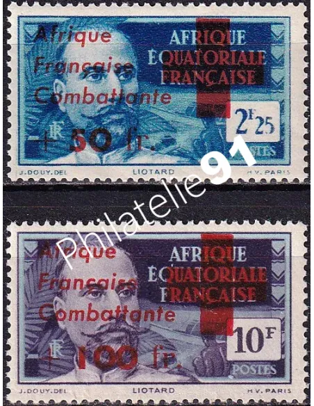 A.E.F., n° 165 à 166 charnière, timbres colonies françaises
