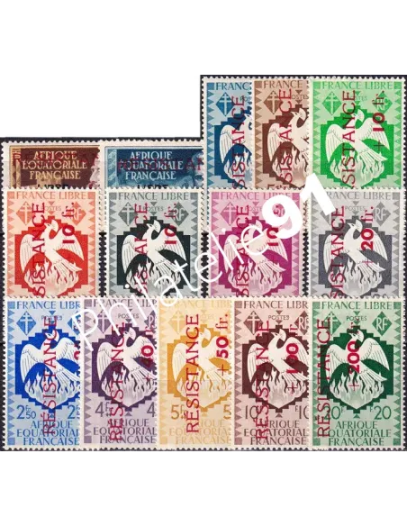 A.E.F., n° 167 à 180 charnière, timbres colonies françaises