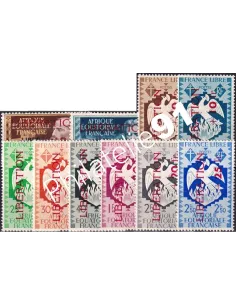 A.E.F., n° 181 à 190 charnière, timbres colonies françaises