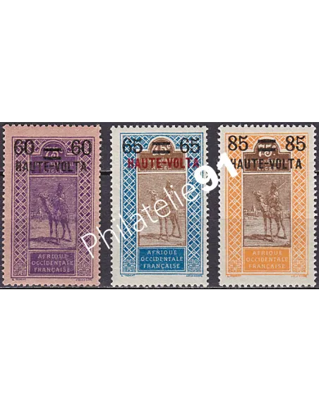 Timbres de Haute-Volta n° 21 à 23, collection timbres Colonies.