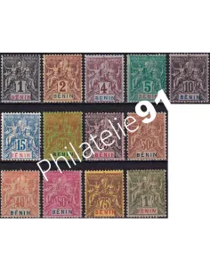 BENIN, n° 33 à 45 charnière, timbres des colonies françaises