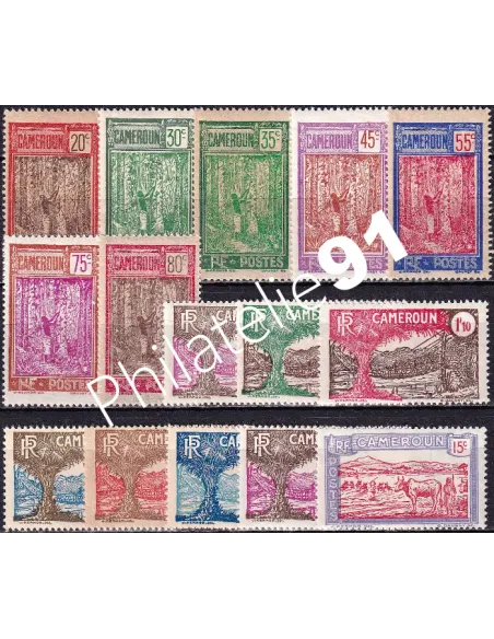 Cameroun, n° 134 à 148 charnière, timbres colonies francaises