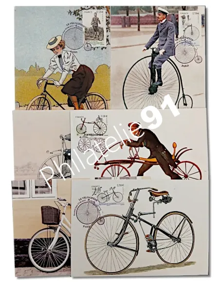 Cartes maximum  -Vélocipède. Thématique : vélo