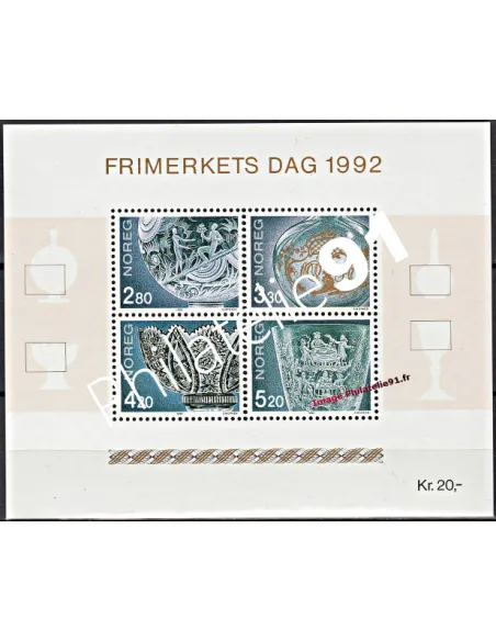 Timbres de Norvège - BF n° 18 - Verrerie d'art.