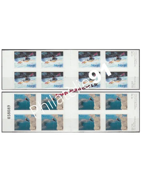 2 Carnets de Timbres de Norvège n° 1332 et 1333 - Thème : SPORTS.