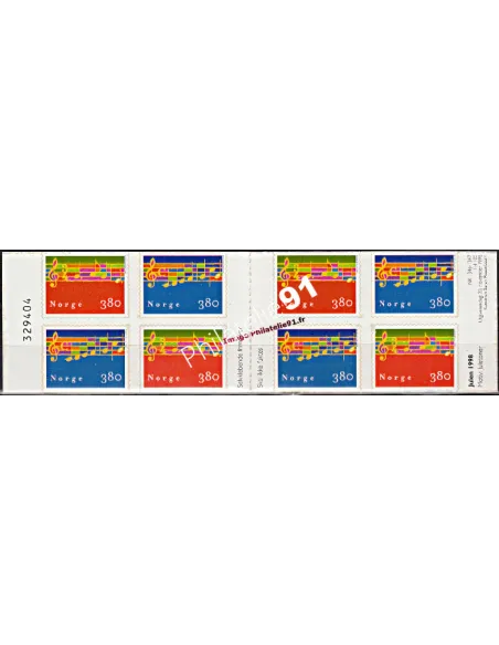 Carnet de Timbres auto-adhésifs de Norvège n° 1254 - Thématique : MUSIQUE