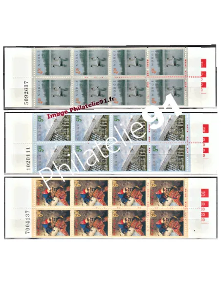 3 Carnets de Timbres de Norvège n° 1264, 1265 et 1266 Neufs. Thématique : Tourisme