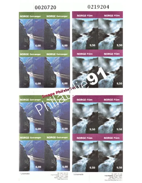 2 Carnets de Timbres de Norvège n° 1474 et 1475 - Thème : TOURISME