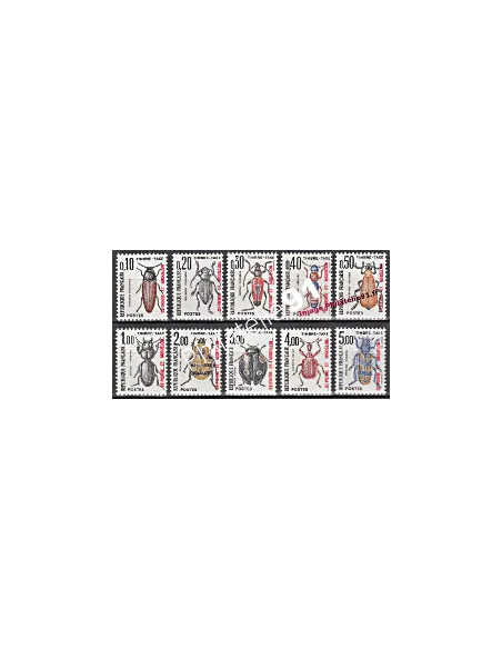 Timbres Taxe de SAINT PIERRE ET MIQUELON - Série compète neuve  n°  82 à 91 - Insectes