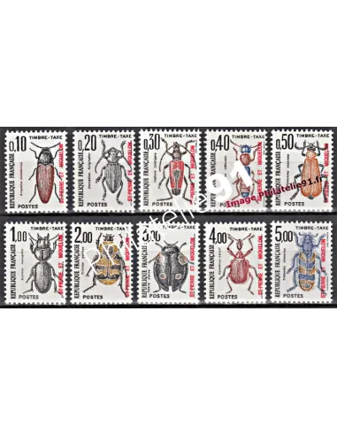 Timbres Taxe de SAINT PIERRE ET MIQUELON - Série compète neuve  n°  82 à 91 - Insectes