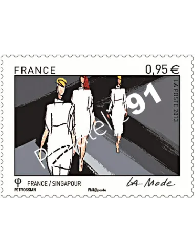 Timbre de France n° 4827 - Émission commune France-Singapour. La mode