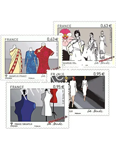 Timbres de France n° 4824 à 4827 - Émission commune France-Singapour. La mode