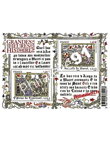 Bloc de 2 timbres n° 4828 et 4829. Les Grandes Heures de l'Histoire de France
