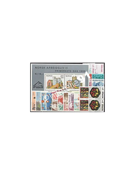 Timbres de Norvège - Année complète neuve 1986