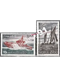 Timbres de Norvège n° 1023 à 1024. Série complète neuve. Thématique : Bateaux