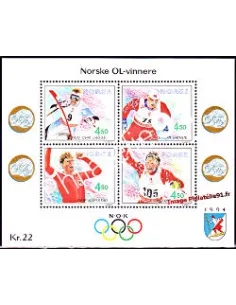 Timbres de Norvège - BF n° 19 - Jeux Olympiques d'hiver
