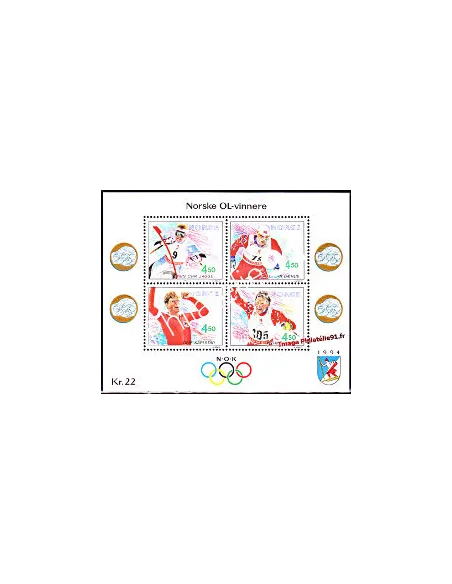Timbres de Norvège - BF n° 19 - Jeux Olympiques d'hiver