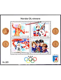 Timbres de Norvège - BF n° 11 - Jeux Olympique d'hiver.