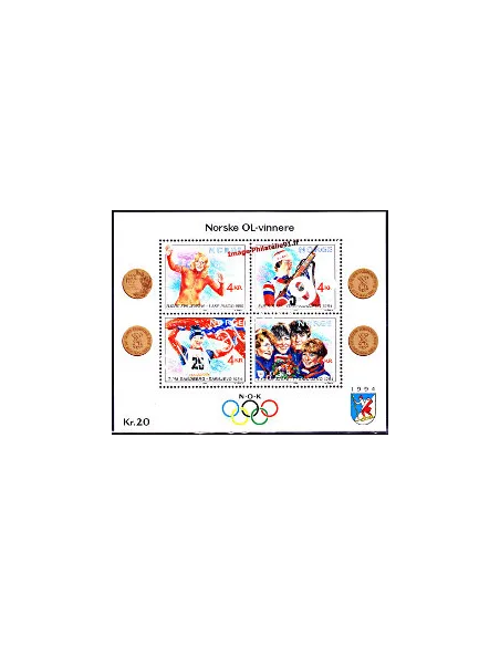 Timbres de Norvège - BF n° 11 - Jeux Olympique d'hiver.