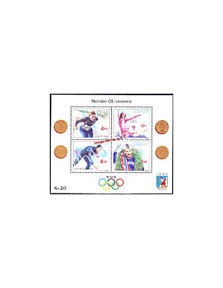Timbres de Norvège - BF n° 14 - Jeux Olympiques d'hiver