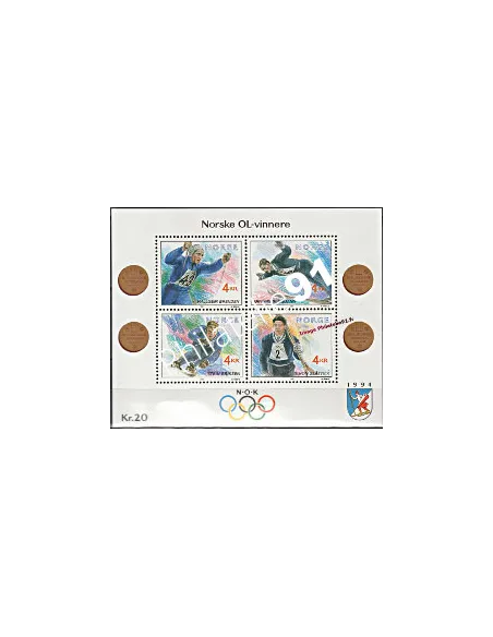 Timbres de Norvège - BF n° 17 - Jeux Olympiques d'hiver