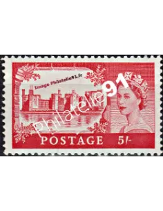 Timbre neuf de Grande Bretagne n° 352. Thématique : Elizabeth II et Châteaux.