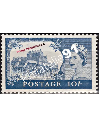 Timbre neuf de Grande Bretagne n° 353. Thématique : Elizabeth II et Châteaux.