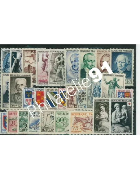 Année complète de timbres de France de 1953, collection Timbres France
