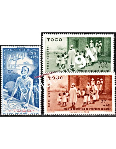 Timbres du Togo - P.A. n° 6 à 8 - Série coloniale P.E.I.Q.I.