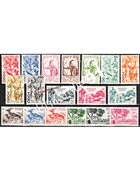 Timbres du Togo - n° 236 à 253 colonie Française.