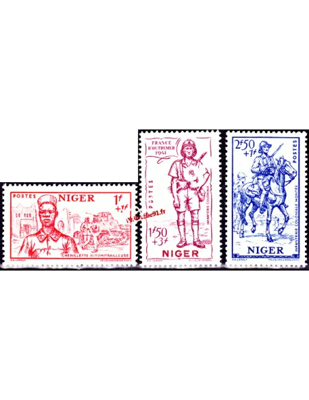 Niger - Timbres neufs  86 à 88.Défense de l'Empire.colonies Francaise