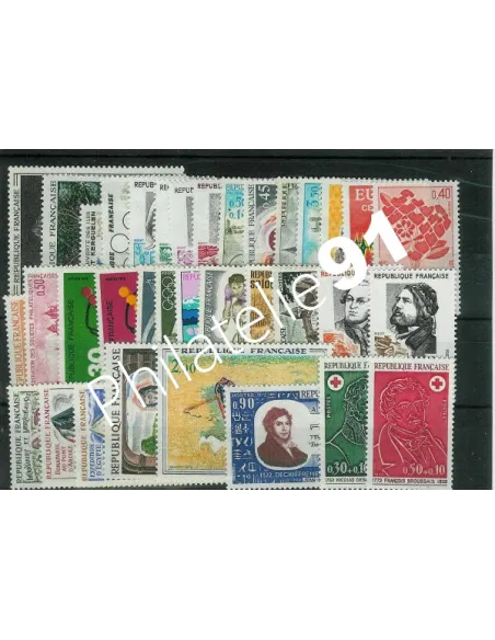 Année complète de timbres de France - 1972 - Neuve**