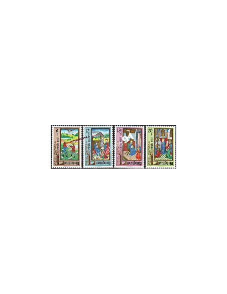 Timbres du Luxembourg n° 1160 à 1163  - Caritas. Enluminures