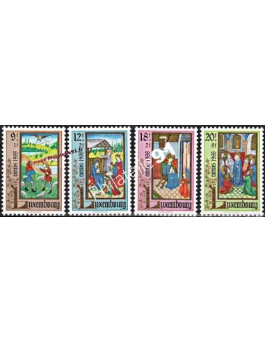 Timbres du Luxembourg n° 1160 à 1163  - Caritas. Enluminures