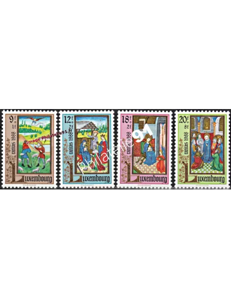 Timbres du Luxembourg n° 1160 à 1163  - Caritas. Enluminures