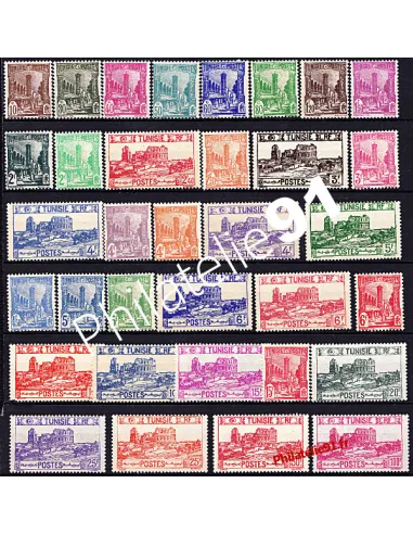Timbre de TUNISIE n° 273 à 298 - Mosquée Halfaouine et amphithéâtre