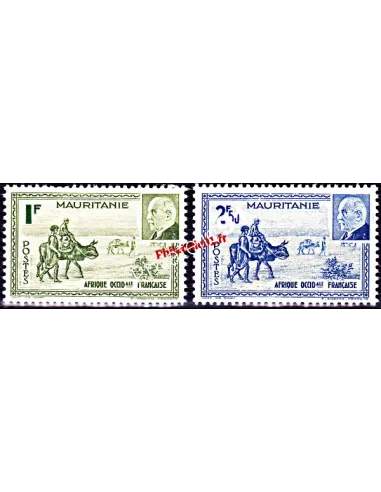 Timbres de Mauritanie 123 à 124, timbres des colonies françaises