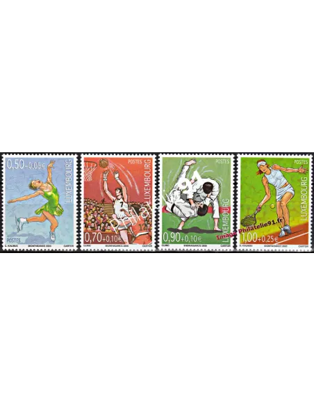 Timbres du Luxembourg n° 1644 à 1647  - thématique : SPORTS