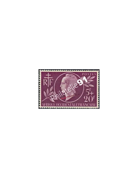 Timbre d'Afrique Occidentale Française n° 1. Entraide Française